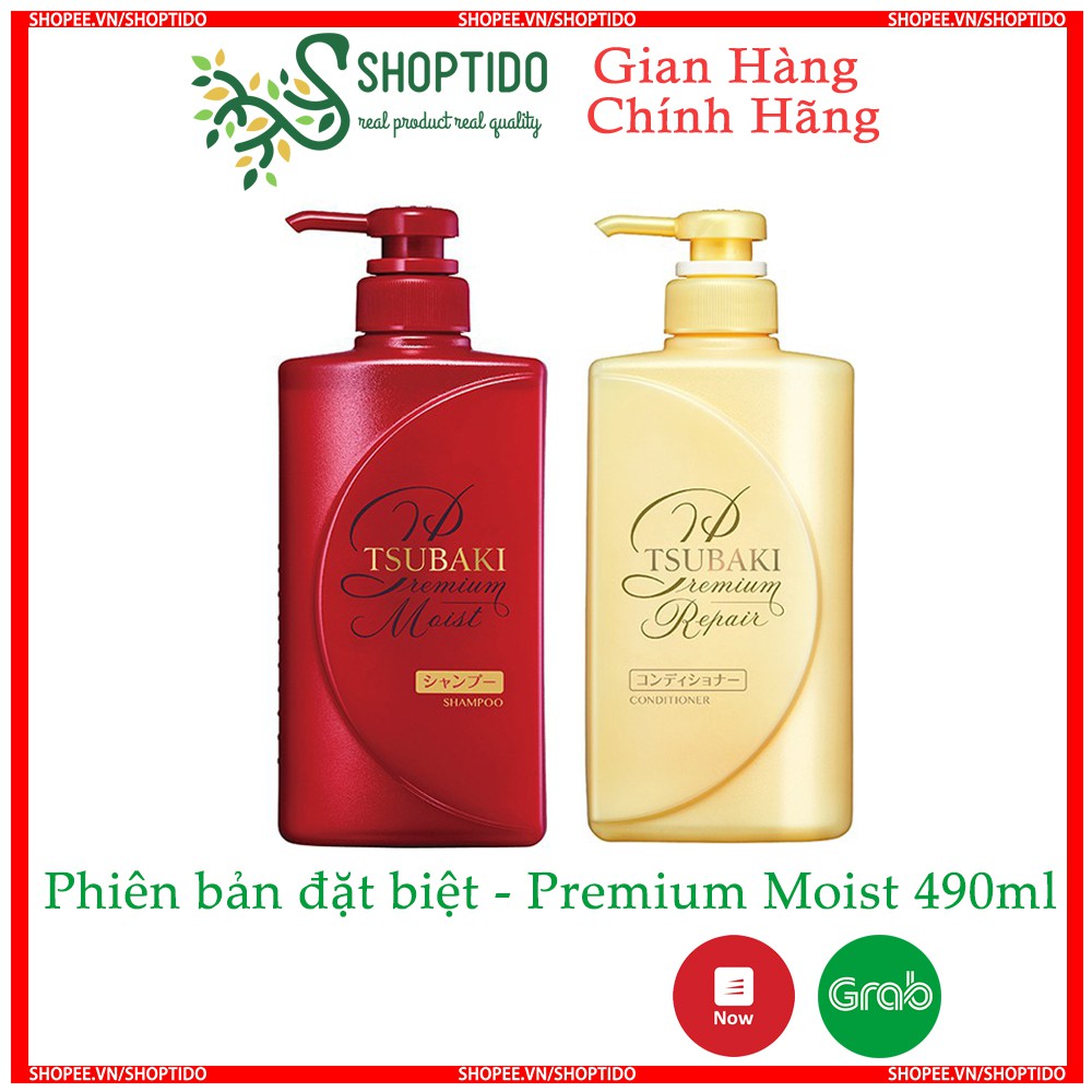 Dầu gội, dầu xả Tsubaki Premium Repair & Moist Phục Hồi và Ngăn Rụng Tóc, Dưỡng Tóc Bóng Mượt 490ml NPP Shoptido