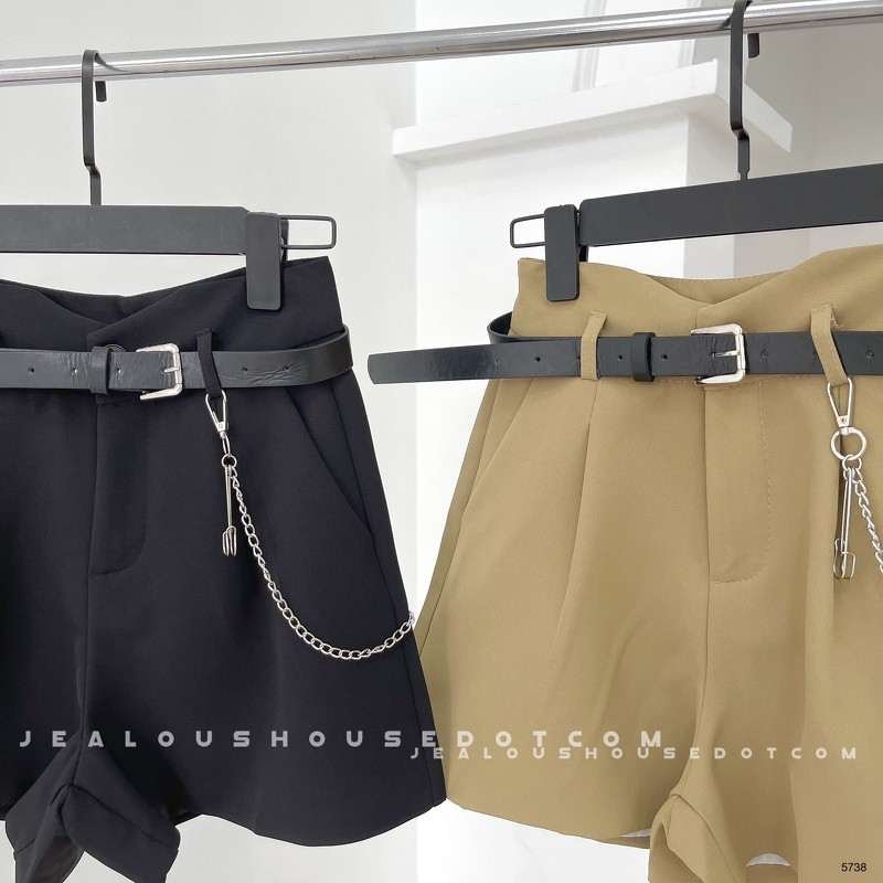 Quần short vải nữ, quần kaki cạp nhọn 5738