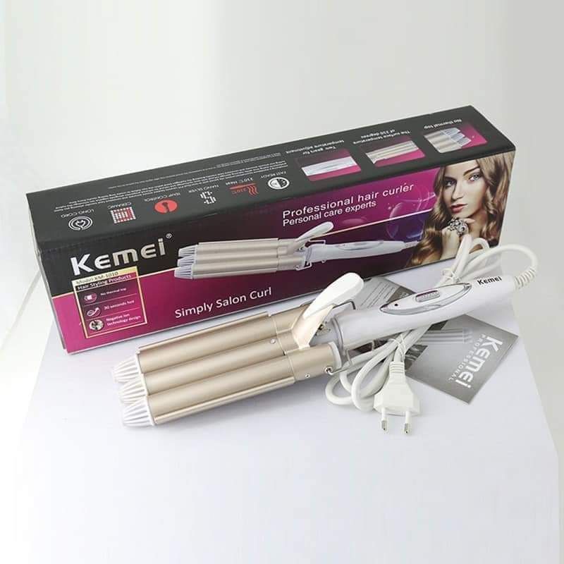 Combo máy dập sóng Kemei và uốn tóc mini