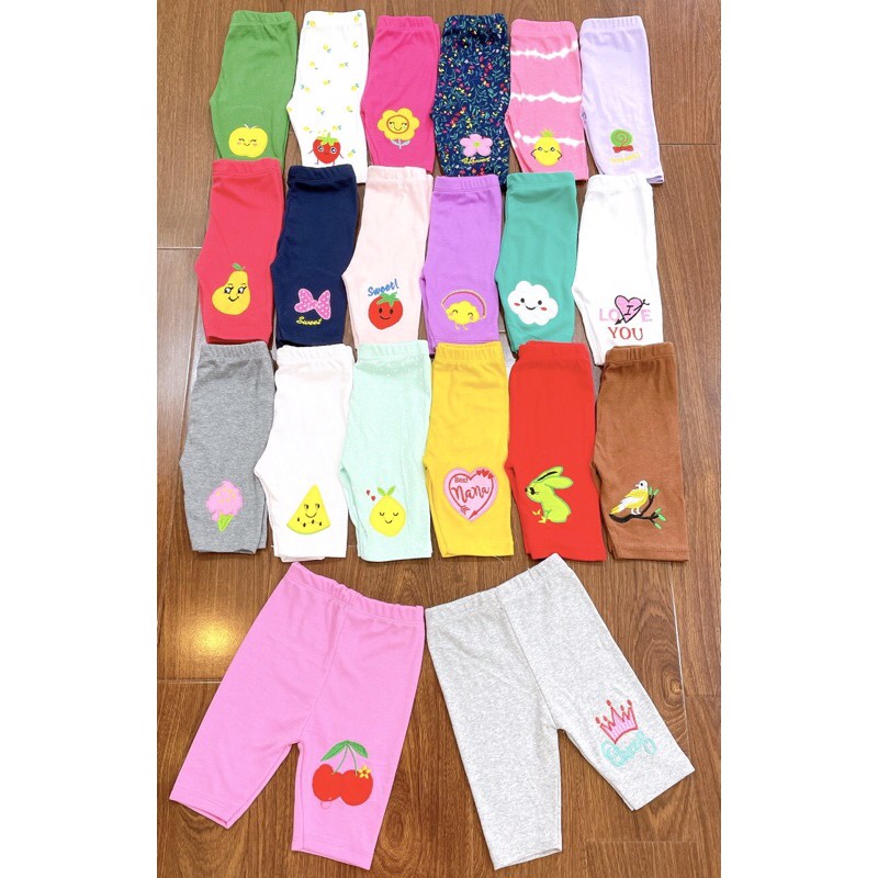 Xả kho quần legging lửng thêu hình size 7-9kg