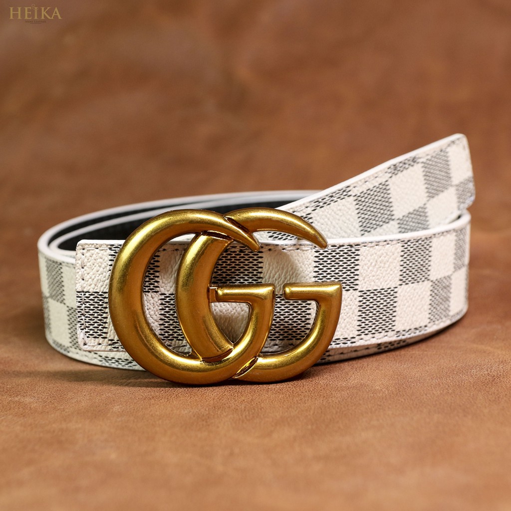 Dây nịt caro GG, Thắt lưng HOT TREN 2021 phong cách doanh nhân