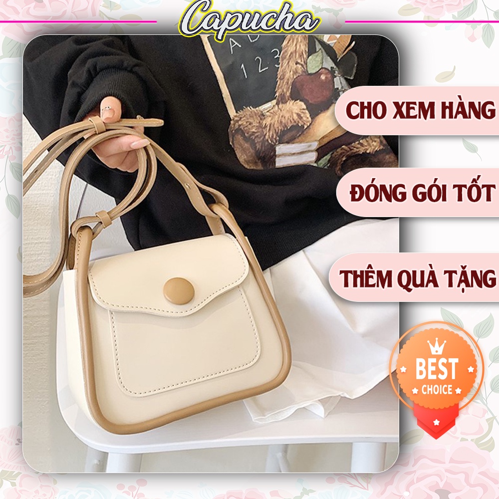 Túi xách nữ đeo chéo dáng túi messenger chất da dày 2mm siêu bền Capucha T174