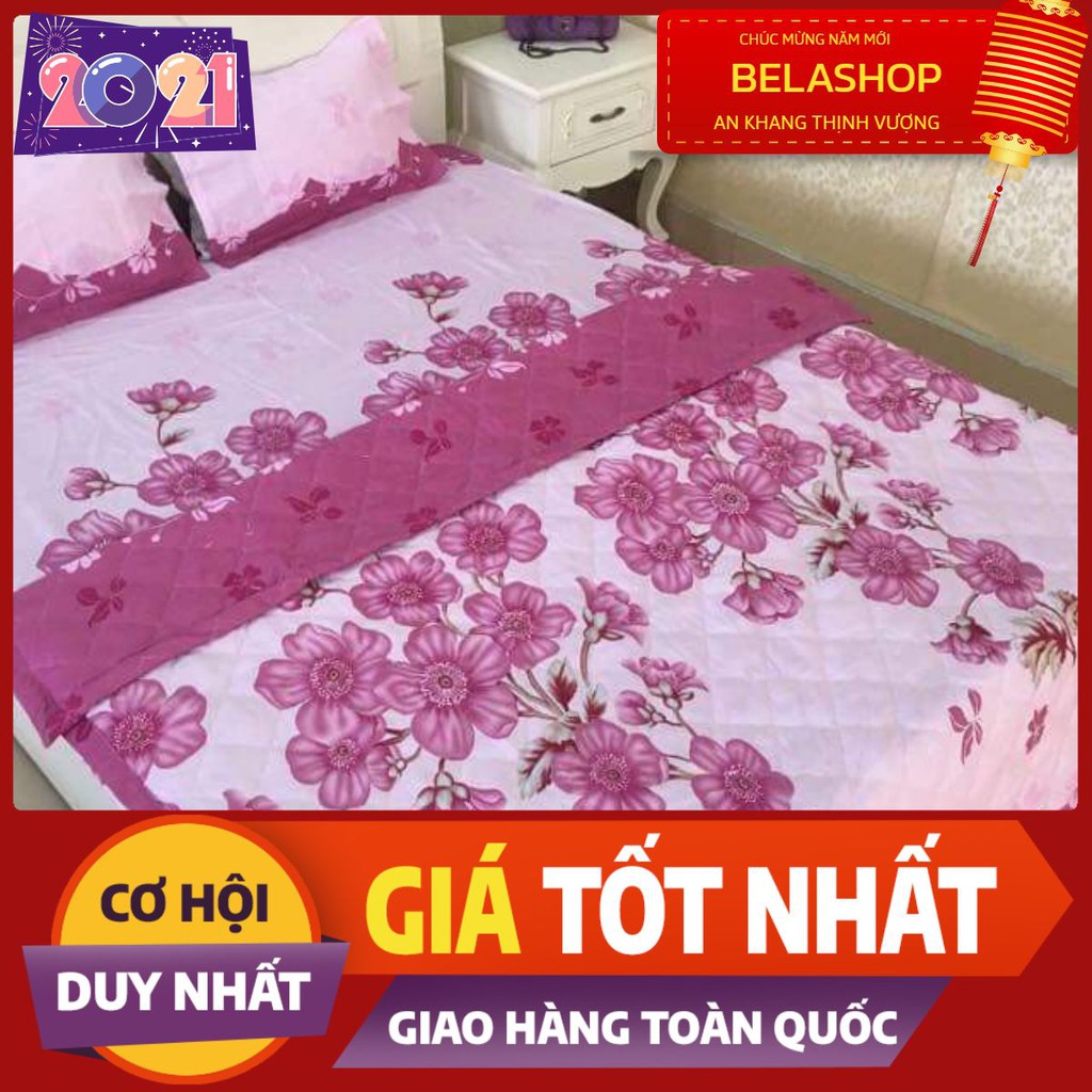 SET GA GỐI 3 MÓN 1M6 HOA HỒNG NỀN HỒNG