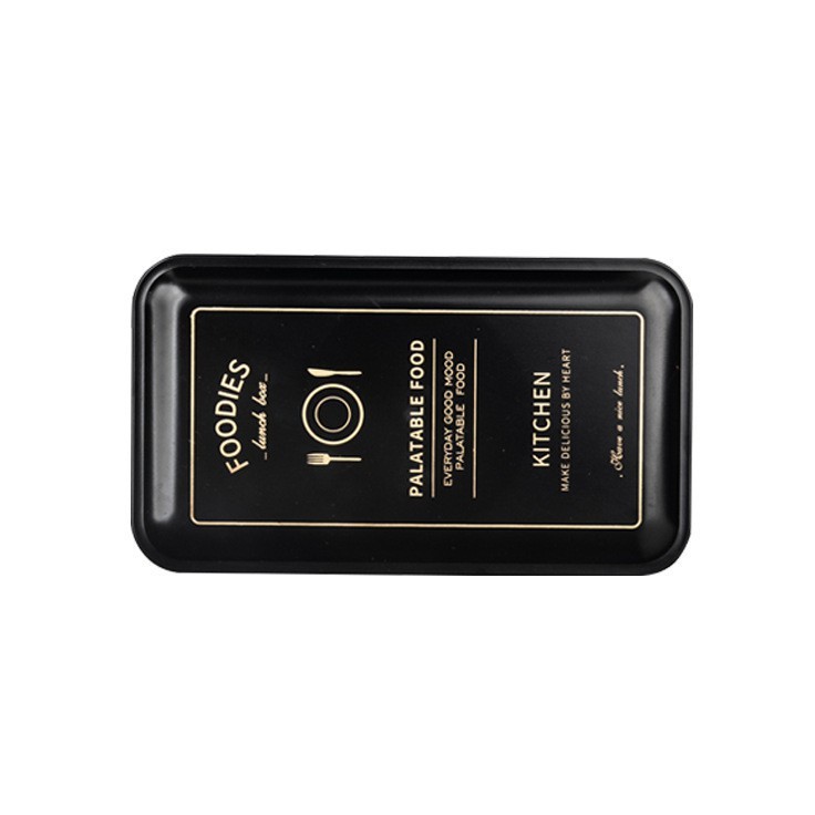 Hộp Đựng Cơm Trưa Hai Tầng Màu Đen Có Thể Dùng Trong Lò Vi Sóng Phong Cách Nhật Bản