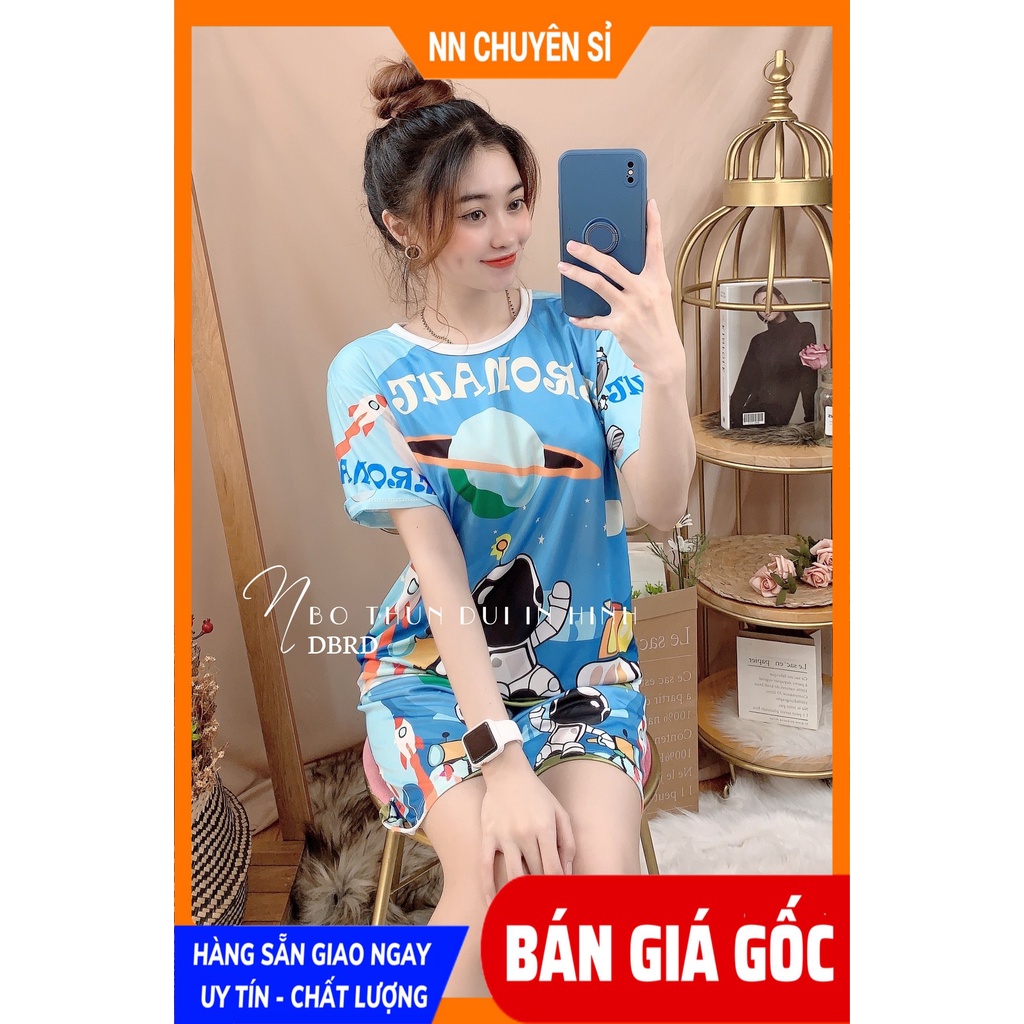 Đồ bộ hoạt hình unisex từ 5kg đến 60kg vải thun mềm mịn mát họa tiết bò sữa gấu brown báo hồng DBRBD SIZE 4 ĐẾN L