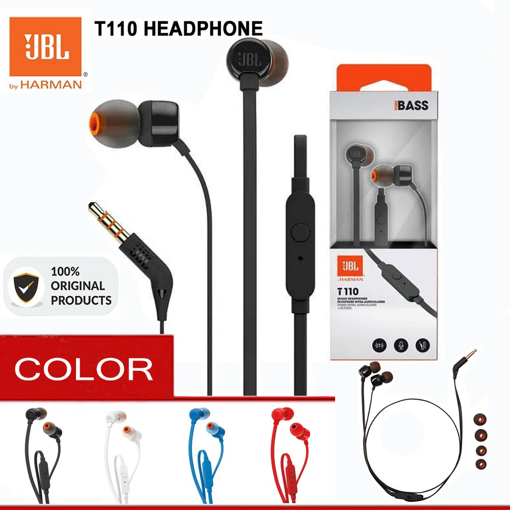 Tai nghe nhét tai nguyên chất JBL T110 nguyên bản