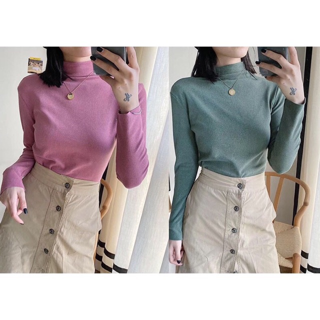 Áo Cổ 3 Phân Giữ Nhiệt Xuất Nhật MOTIE (Túi Zip)