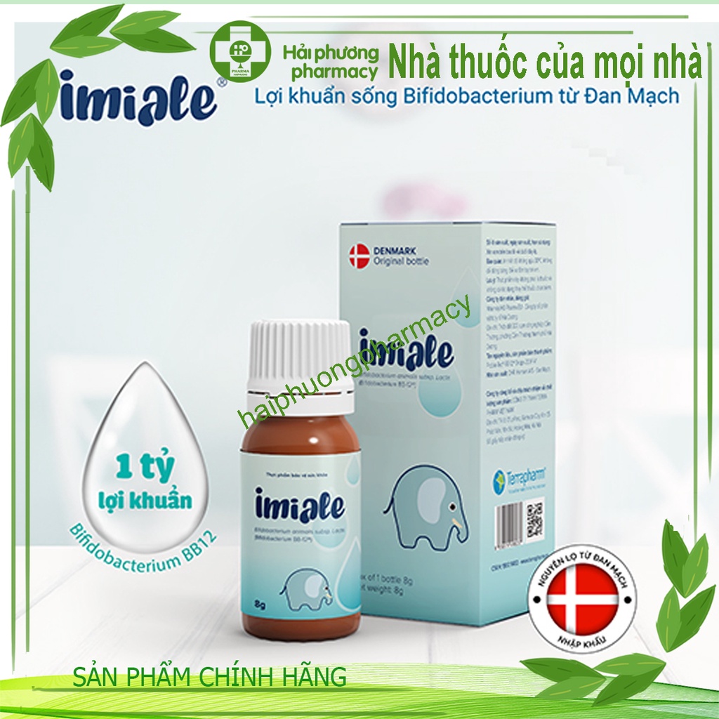 Imiale - lợi khuẩn sống, gắn đích từ Đan Mạch. Men vi sinh cho bé, cải thiện tiêu hóa, tăng đề kháng