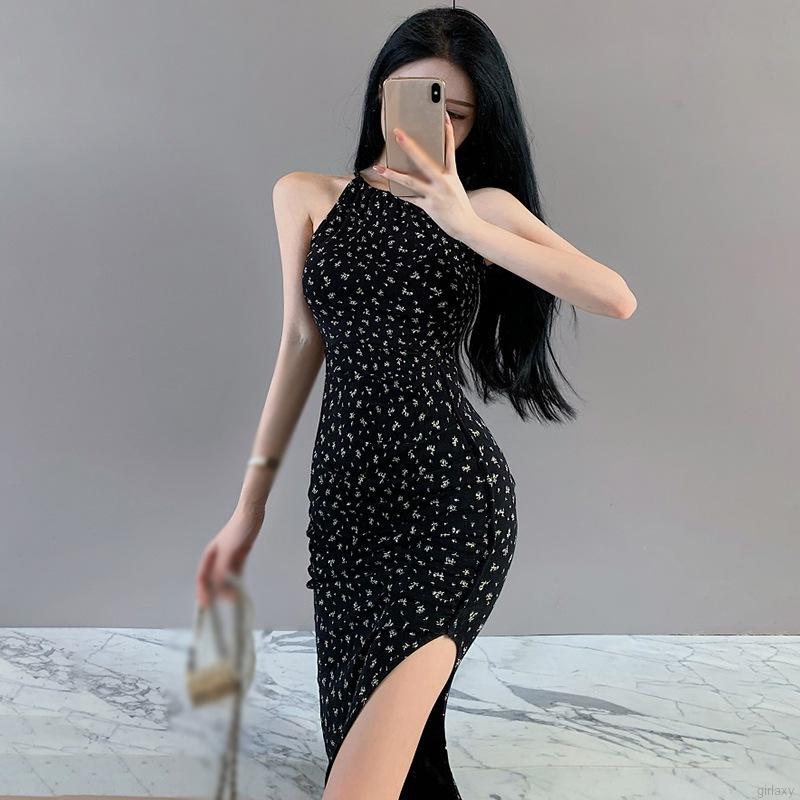 Đầm Hai Dây Xẻ Tà Họa Tiết Hoa Thời Trang Mùa Hè Quyến Rũ Cho Nữ