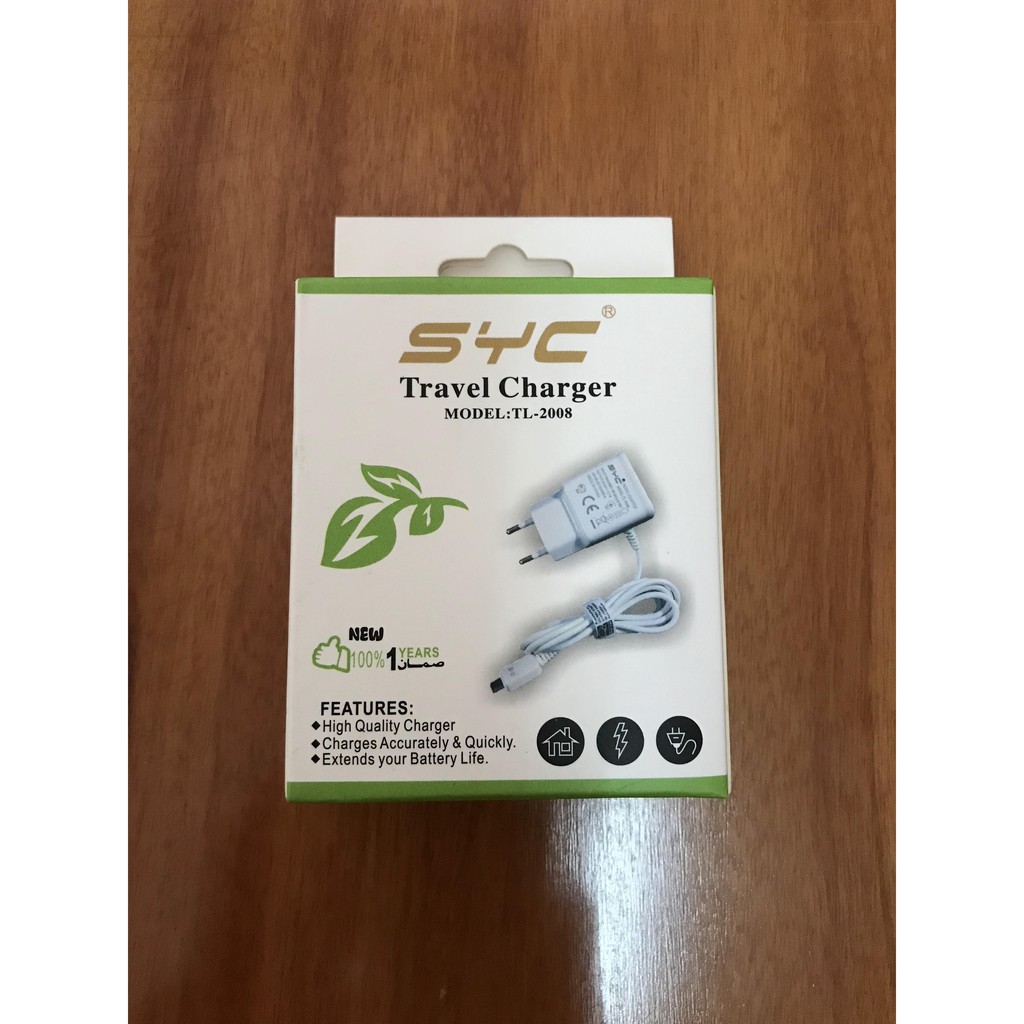Củ sạc liền dây SYC Travel Charger 2A