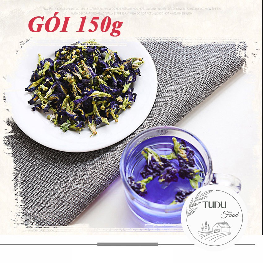 150g Trà Hoa Đậu Biếc Sấy Khô Loại 1 Tudu Food Chất Lượng Tốt, Có Lợi Cho Sức Khỏe, Đóng Gói Túi Zip Giấy Thực Phẩm