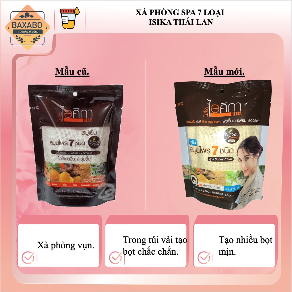 XÀ PHÒNG SPA 7 LOẠI THẢO MỘC ISIKA NỘI ĐỊA THÁI LAN - XÀ PHÒNG GIẢM THÂM THẢO MỘC THÁI LAN - HÀNG CHÍNH HÃNG