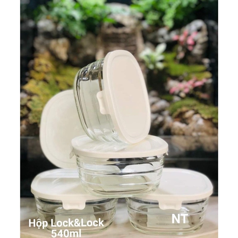 Hộp Thủy Tinh Lock&Lock Vuông 370ml / 540ml Có Nắp- Chịu Nhiệt Cao Cấp