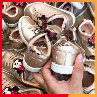 Giầy Sneaker nhũ đồng Mickey cho bé gái size 25-34