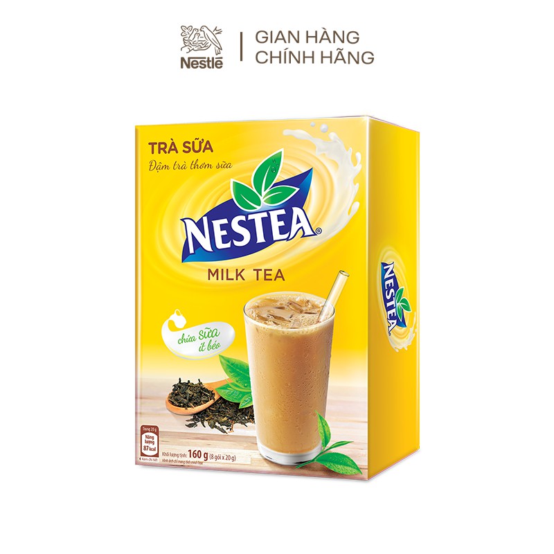 Trà Sữa NESTEA đậm đà thơm sữa-chứa sữa ít béo (Hộp 8 gói x 20g)