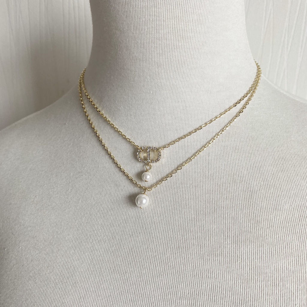 Vòng cổ Mặt Chữ Dior Phong Cách Hàn Quốc Đơn Giản Cho Cặp Đôi