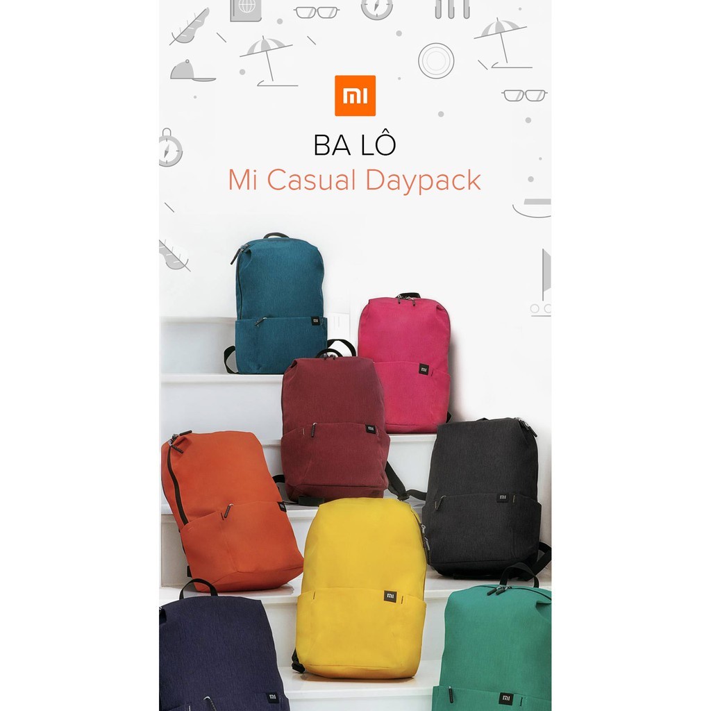 Balo du lịch Xiaomi Mi Casual Daypack - Balo Mini Đeo Vai Xiaomi Backpack - Chống Nước - Nhỏ Gọn - Xinh Xắn - Chính Hãng