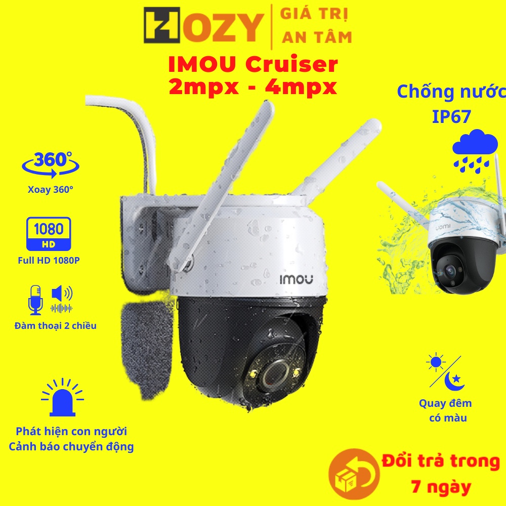 [Mã ELHAMS5 giảm 6% đơn 300K] camera wifi imou chống nước ngoài trời xoay 360 quay đêm có màu