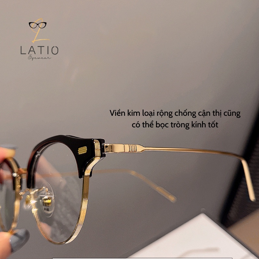 Mắt kính nữ LATIO cao cấp 2023 kính được thiết kế bọc nửa gọng tinh tế cùng với tone màu đẹp thời trang - KM92