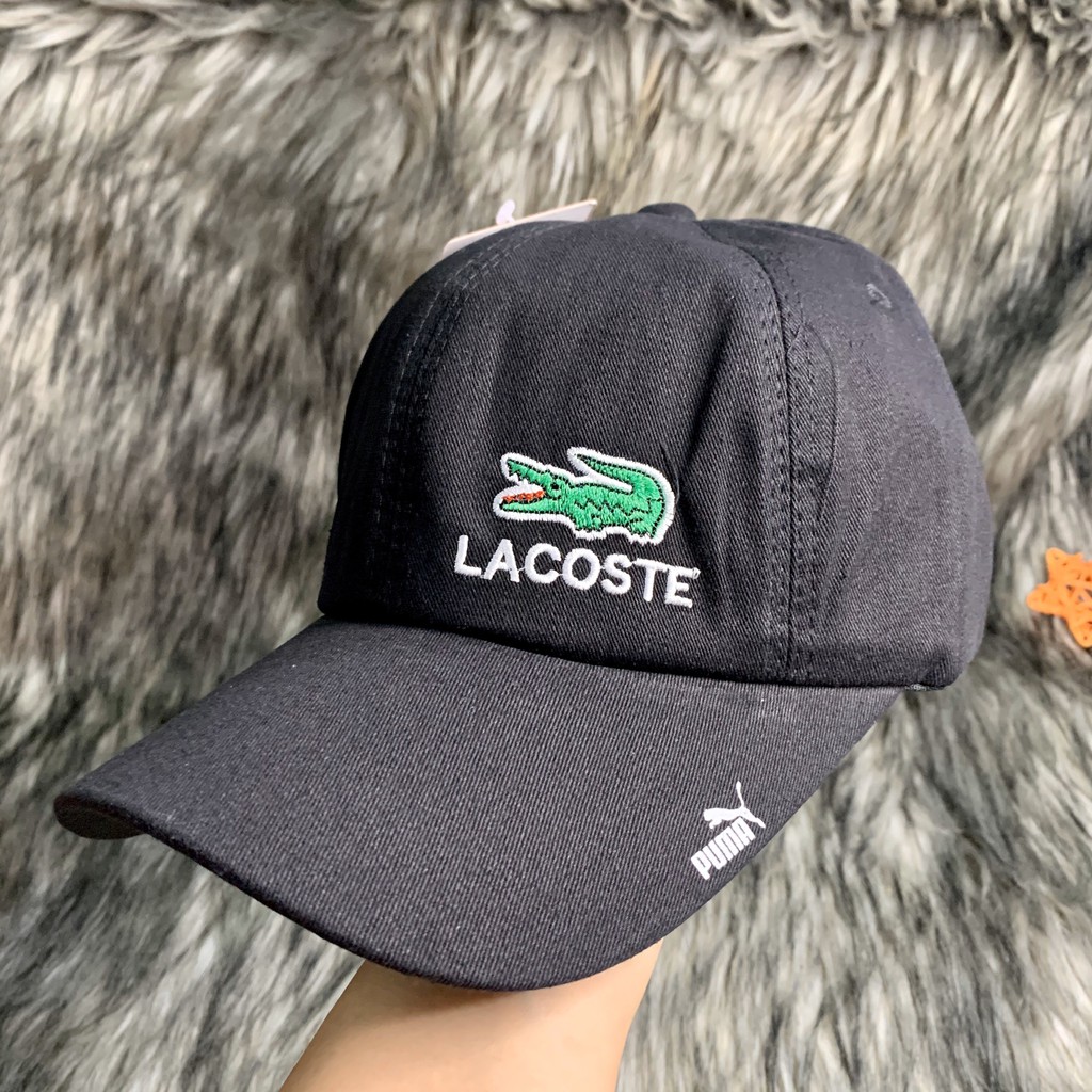 Nón Kết/ Mũ Lưới Trai Vải KAKI Thêu Logo Tem LACOSTE Siêu Thoáng S035