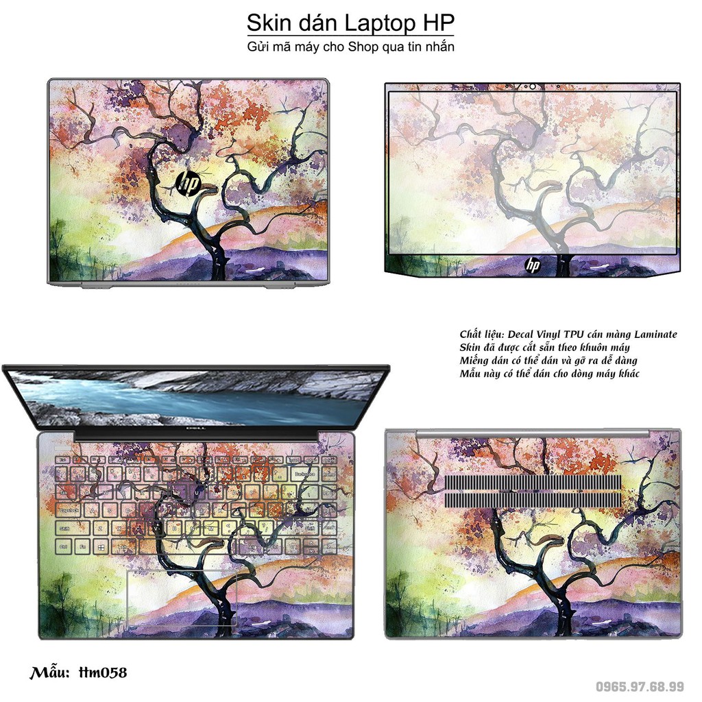 Skin dán Laptop HP in hình Tranh thủy mặc _nhiều mẫu 3 (inbox mã máy cho Shop)