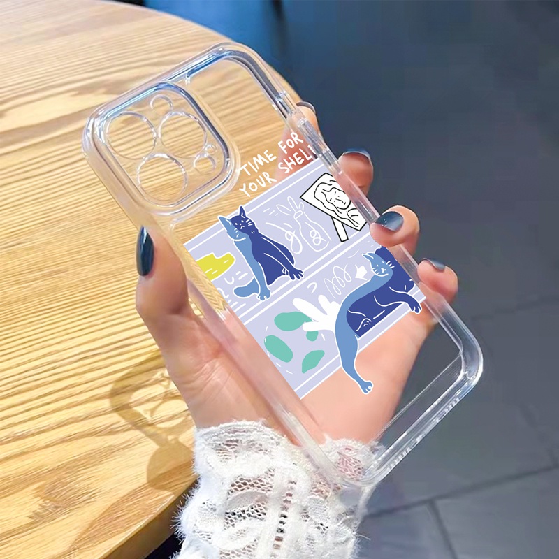 Ốp lưng iphone Ốp điện thoại Suntaiho mềm hình mèo + kệ thích hợp cho iphone 11 pro max / 13 12 pro / xs max iphone xr xs 8 7 plus