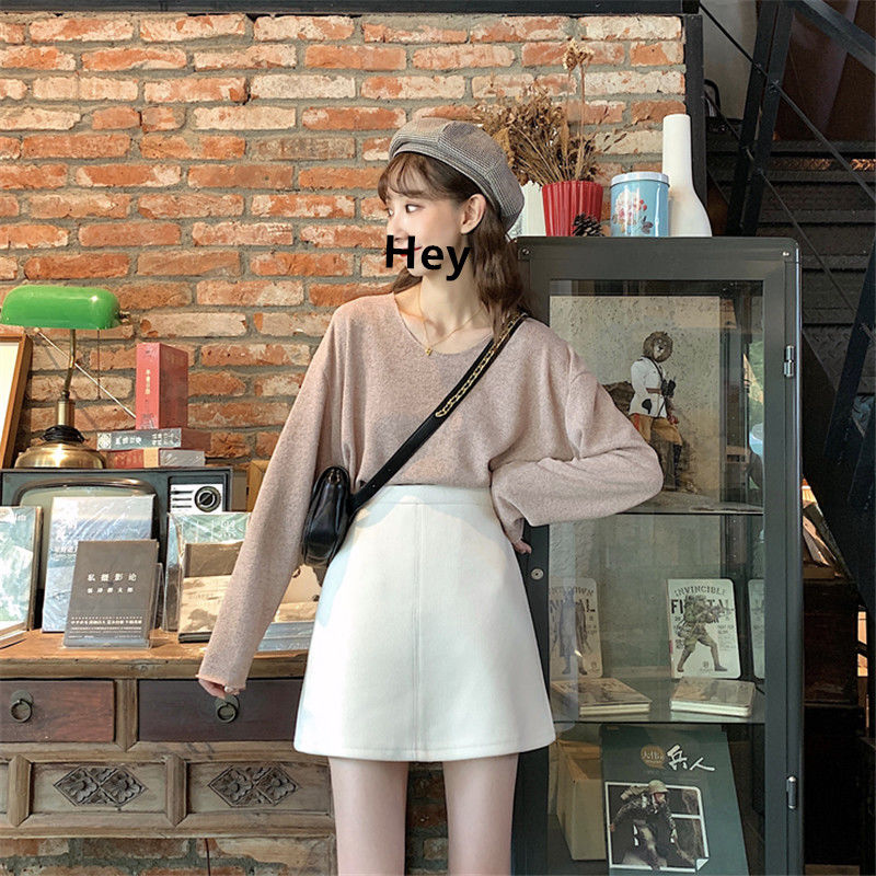 Chân Váy Dạ Corduroy Skirt Women's New Skirt Loose Temperament Short Skirt High Waist A-line Skirt | BigBuy360 - bigbuy360.vn