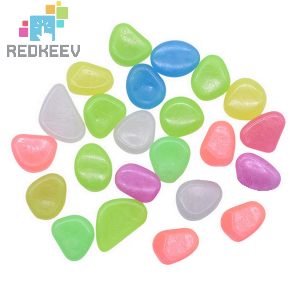 Set 100 viên đá cuội phát quang nhiều màu sắc dùng để trang trí bể cá