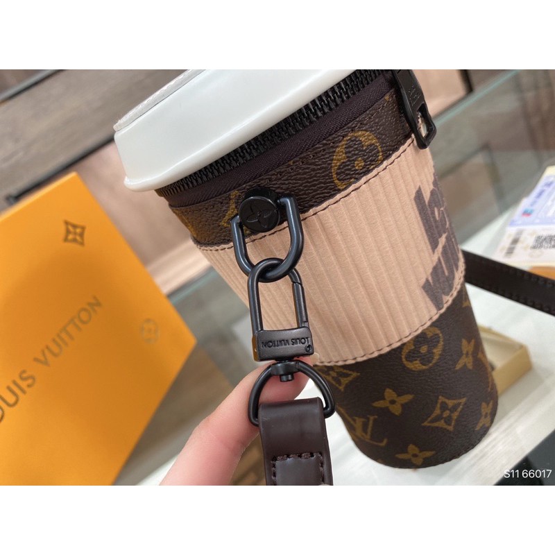 Túi đeo chéo nữ hình cốc cà phê Louis Vuitton LV da thật cao cấp