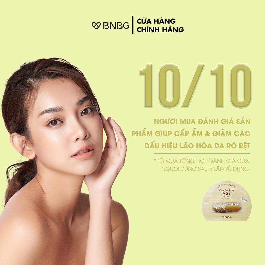 Combo 10 mặt nạ chống lão hóa, giảm nếp nhăn BNBG Vita Cocktail Age Foil Mask 30mlx10