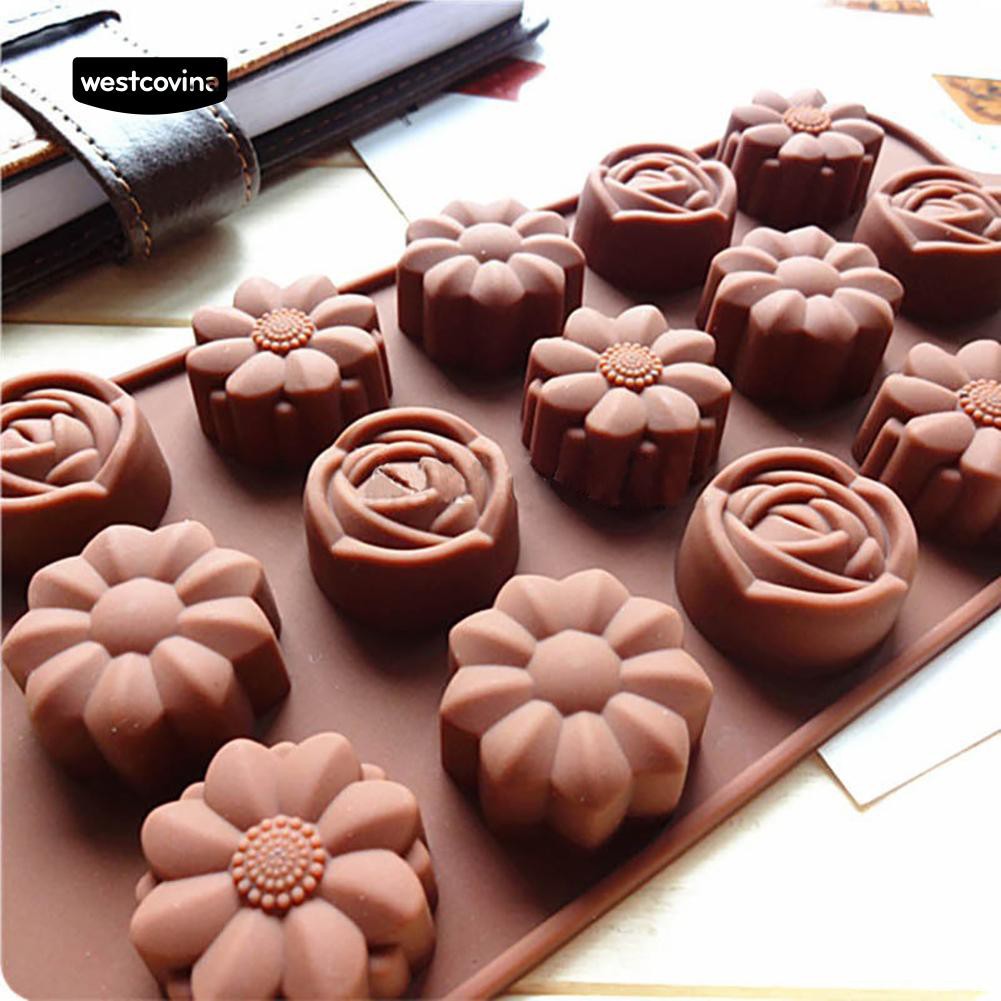 Khuôn Silicon Làm Bánh Đa Năng Tạo Hình Hoa Hồng Dễ Thương