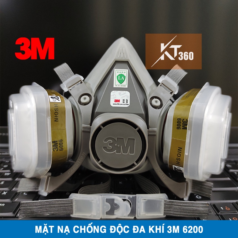 Mặt Nạ Phòng Độc 3M 6200 + Phin Lọc 6006 (Lọc Hỗn Hợp Đa Khí Độc &amp; Bụi Mịn Công Nghiệp).