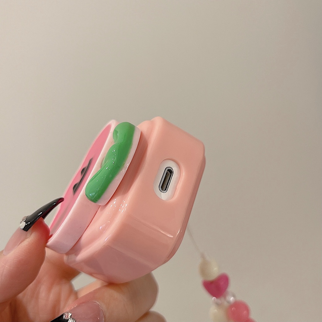 Vỏ Bảo Vệ Hộp Sạc Tai Nghe Bluetooth airpods 1 / 2 pro 3 Hình Hoa Tulip 3D Dễ Thương Kèm Dây Đeo Sợi Xích Thời Trang