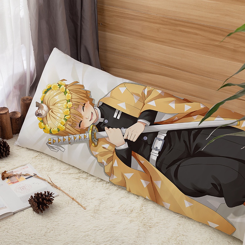 Vỏ Gối In Hình Anime Demon Slayer Agatsuma Zenitsu Dakimakura Kamado Nezuko
