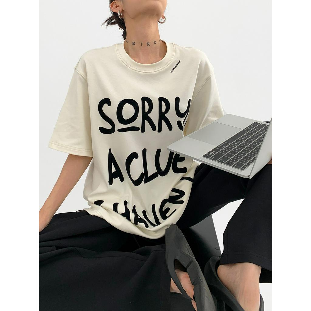 Áo Thun Tay Ngắn Dáng Rộng In Họa Tiết Mút Xốp Thời Trang Mùa Hè 2023 Cho Nữ