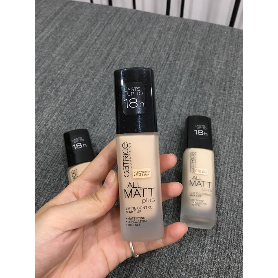 Kem nền mỏng mịn Catrice All Matt Plus 18h (30ml) dành cho da dầu, hỗ hợp thiên dầu