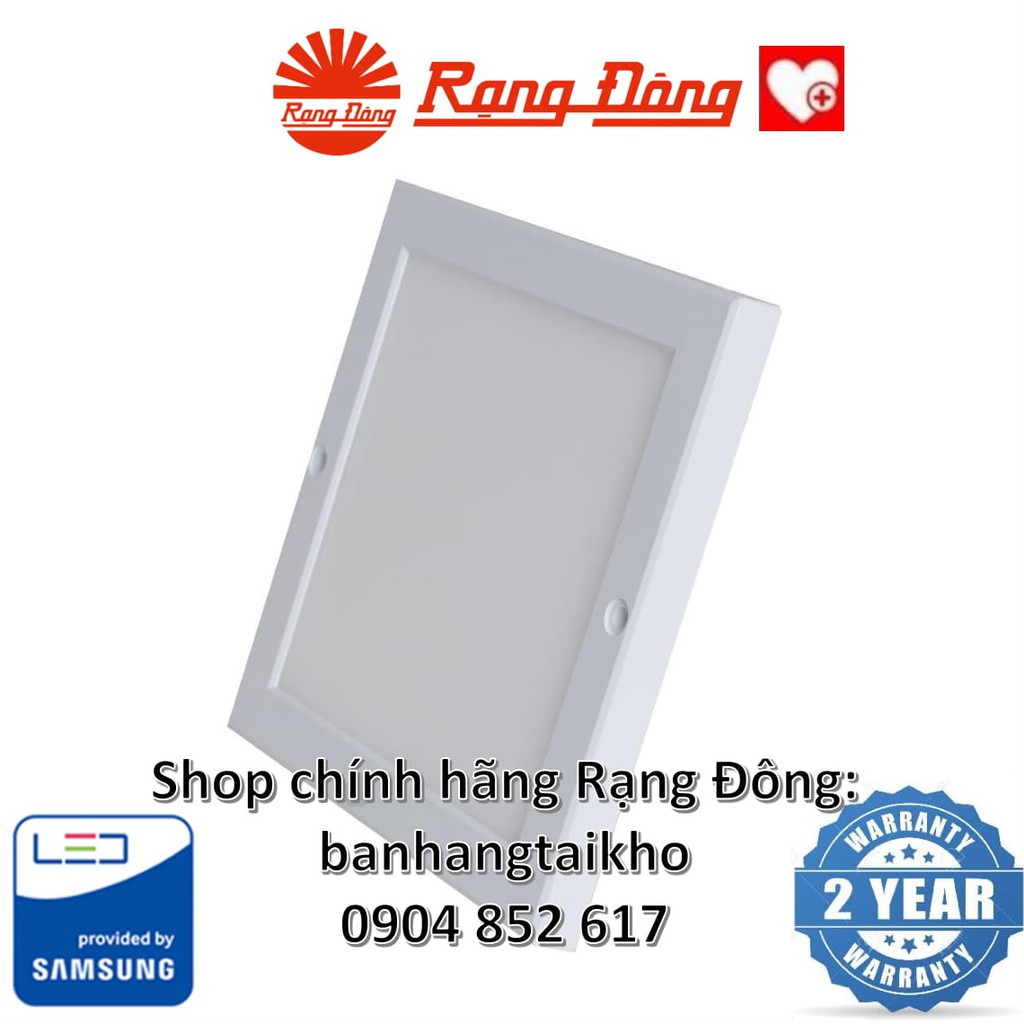 Đèn LED Ốp trần vuông siêu mỏng Rạng Đông 18W 220x220mm, kiểu dáng Hàn Quốc, ChipLED Samsung