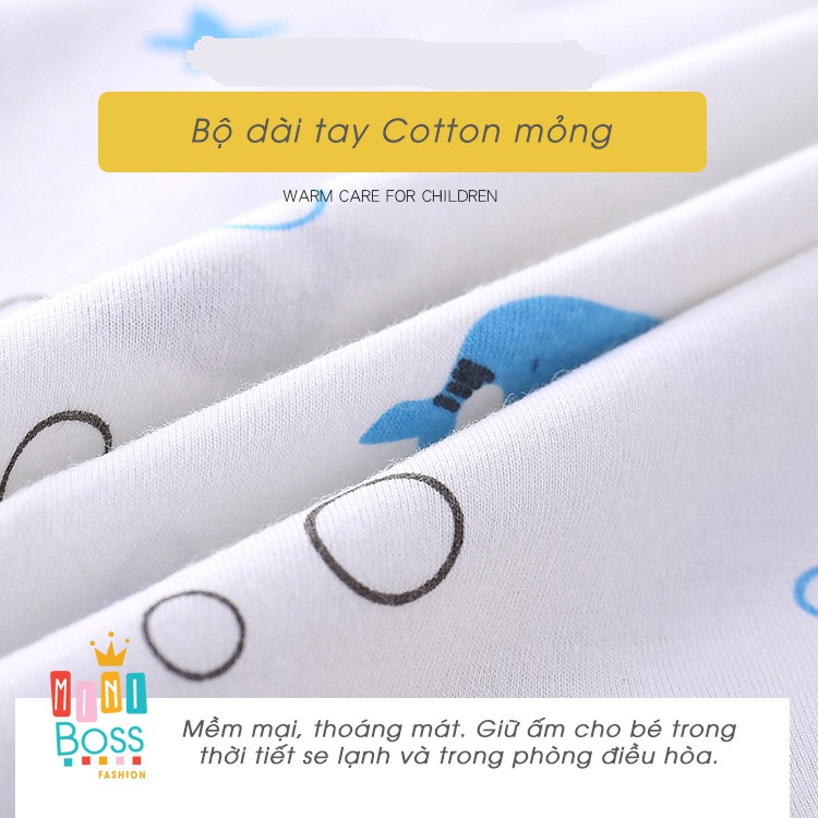 Bộ dài tay cotton mỏng cho bé 10-23kg cho bé Quảng Châu | Bộ ngủ phòng điều hòa