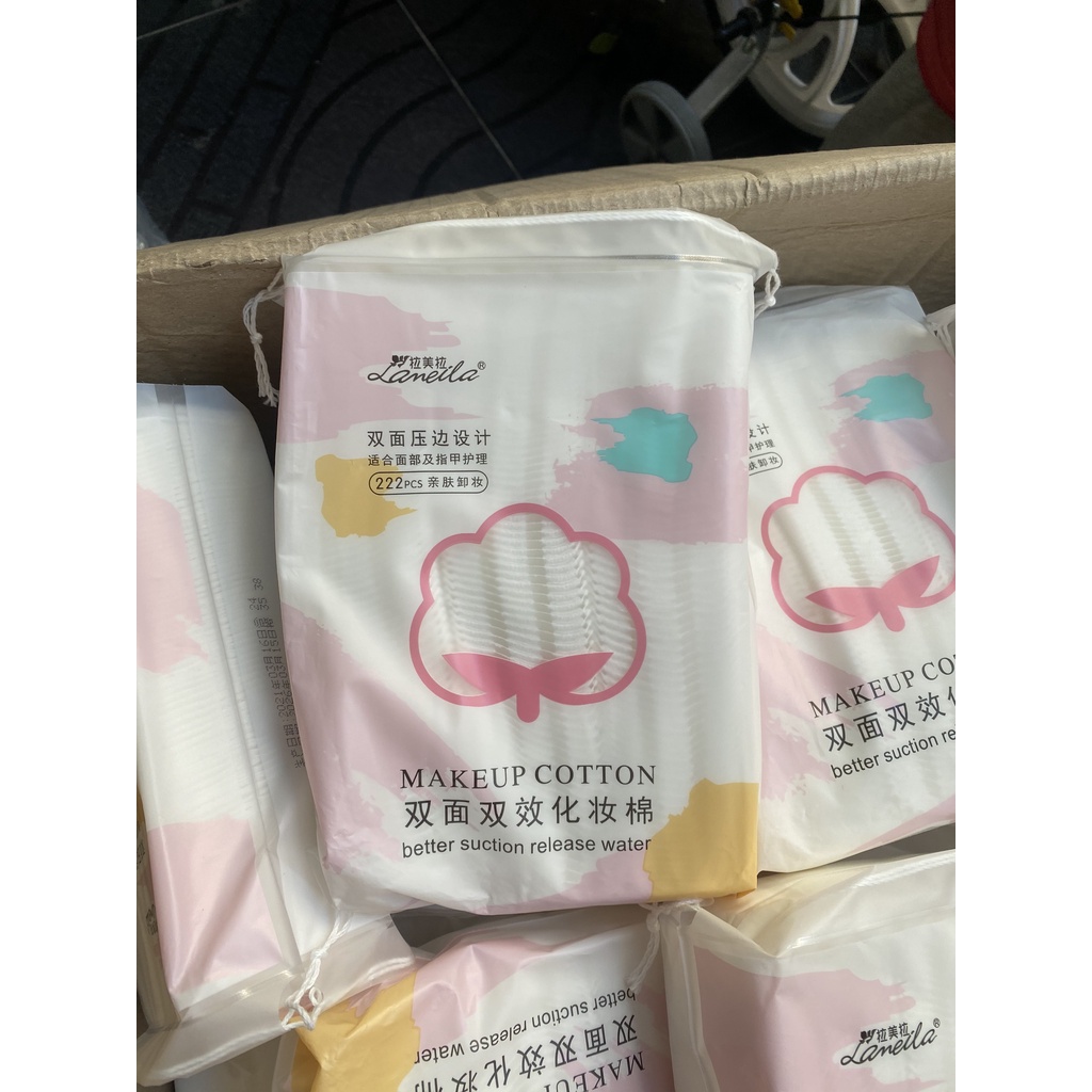 Bông tẩy trang Laneila túi 222 miếng BL3 -Hình thật