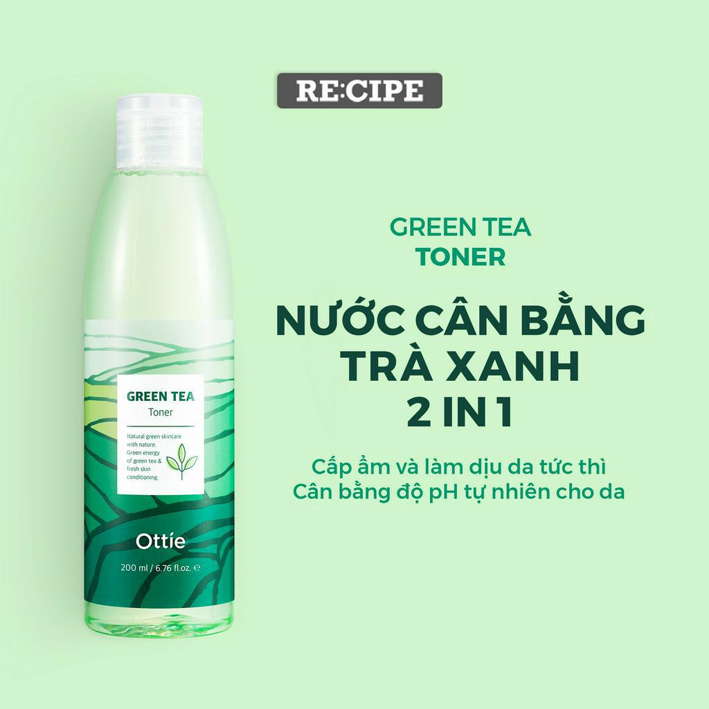 Bộ 7 Sản Phẩm Chăm Sóc Và Dưỡng Ẩm Da Toàn Diện Trà Xanh Ottie Green Tea Super Skincare Set 7 Sản Phẩm