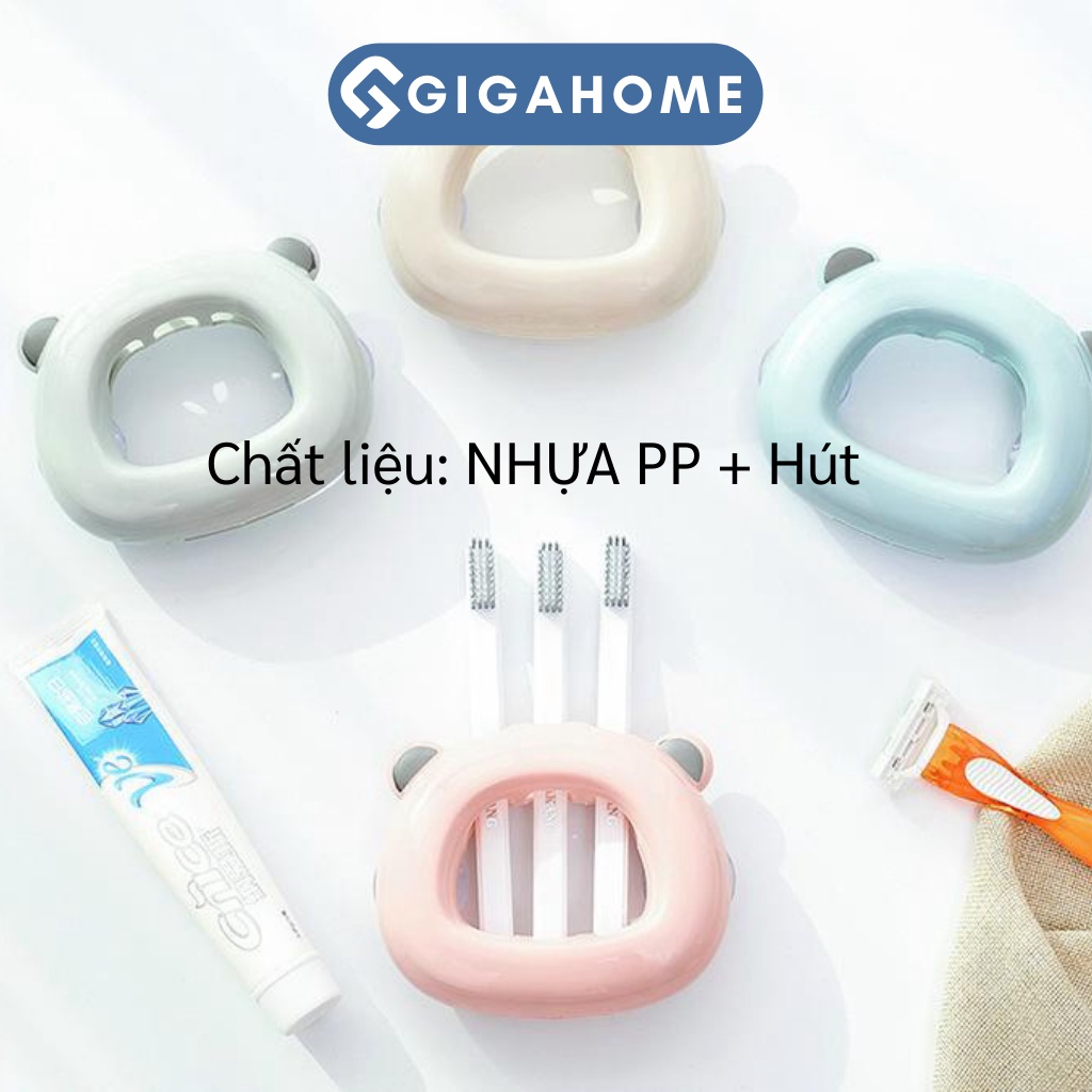 Giá Treo Bàn Chải Đánh Răng, Dao Cạo Râu GIGAHOME Dán Tường, Hình Gấu Đáng Yêu 5121