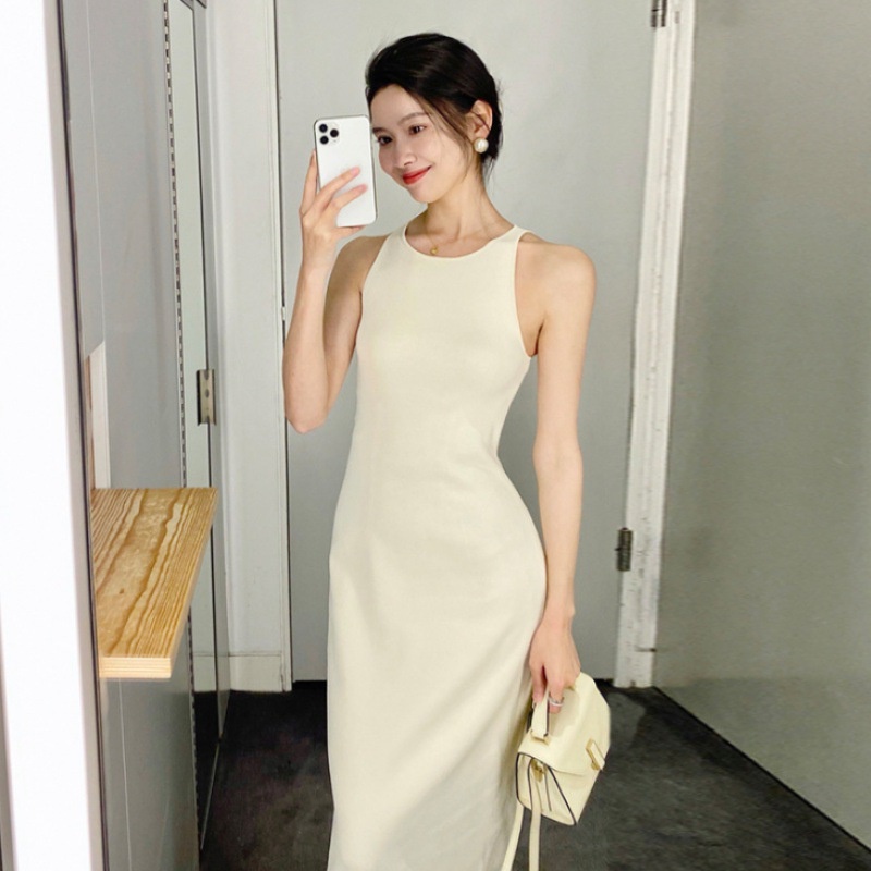 Đầm Midi Dệt Kim Không Tay Dáng Ôm Thời Trang Thu Đông Dành Cho Nữ
