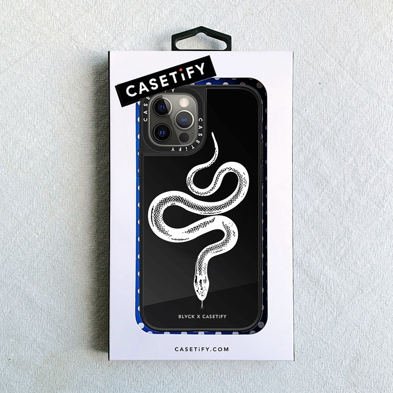 Blvck Ốp Điện Thoại pc Cứng + Silicon + Gương Trang Điểm Hình Đầu Lâu / Rắn Cho iphone 15 14 15pro plus 11 12 13 pro max