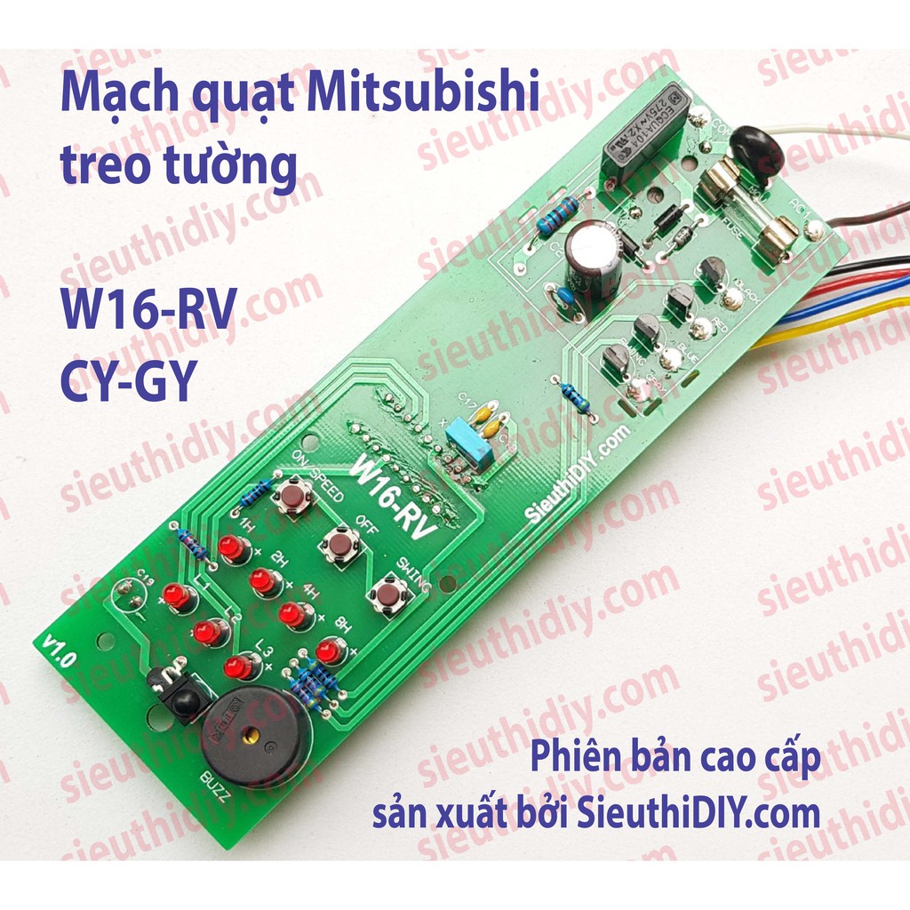 Mạch quạt Mitsubishi W16-RV/W18-R, mạch quạt treo tường cao cấp