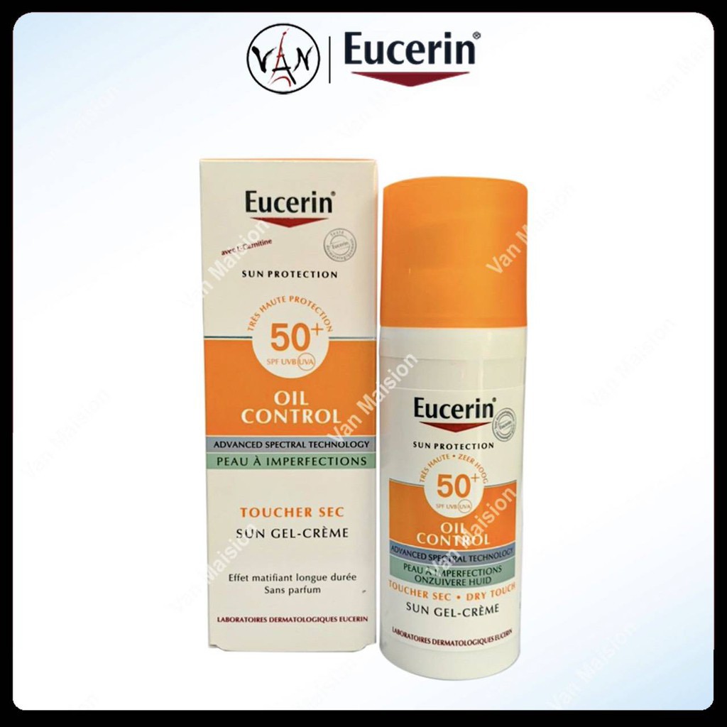 Kem chống nắng giúp kiểm soát nhờn Eucerin sun protection spf50+ sun gel-creme oil control dry touch 50ml