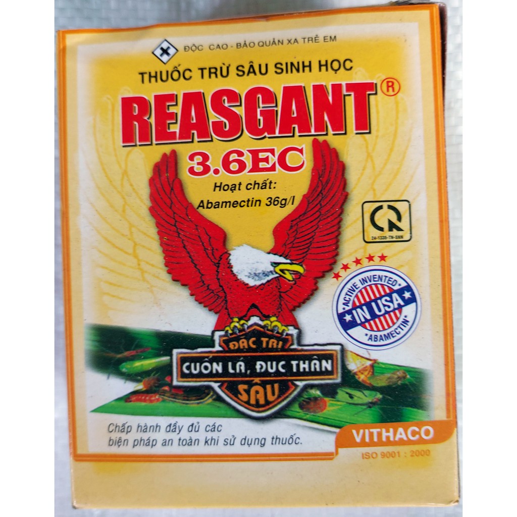 Chế phẩm sinh học REASGANT 3.6EC gói 10ml - Trừ sâu cuốn lá, sâu đục thân