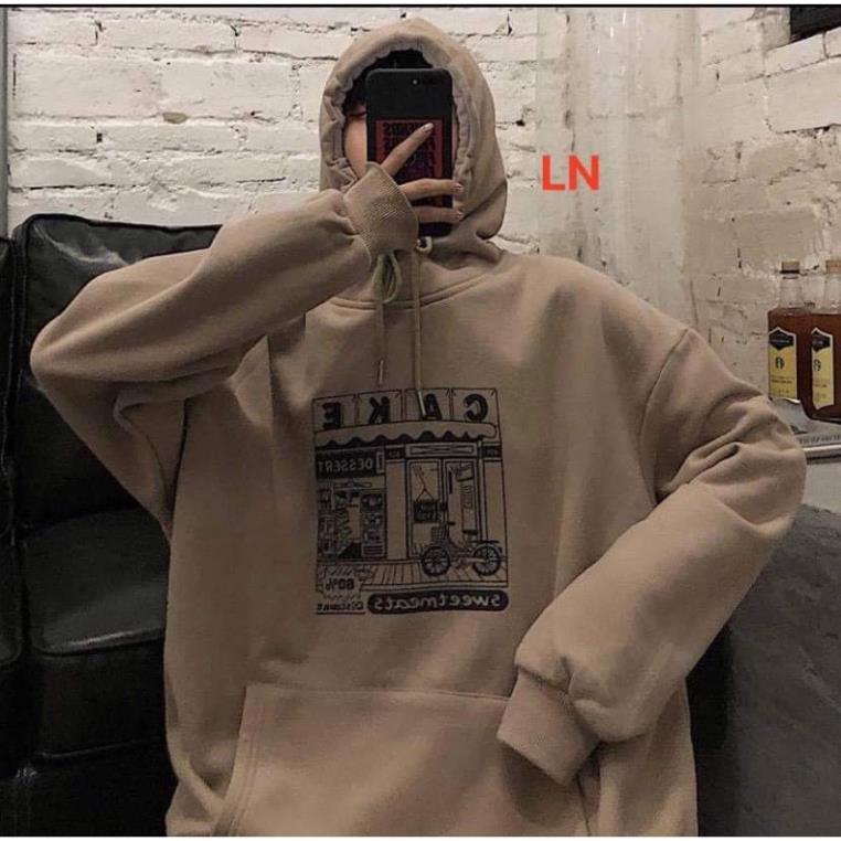 Áo hoodie nỉ mũ chất đẹp CAKE Ln