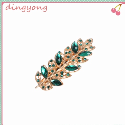 1 kẹp tóc hình chiếc lá đính pha lê và hột cực sang trọng