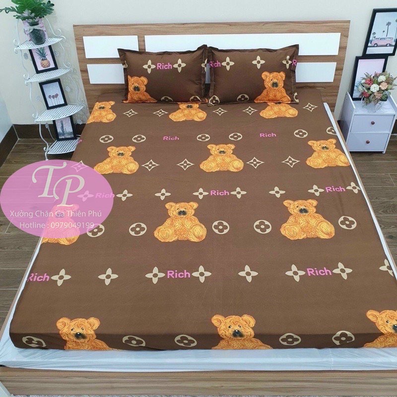 Bộ Ga + 2 Vỏ Gối Coton Poly 3 Món Cao Cấp Rẻ Vô Địch 1m6/1m8/2m2