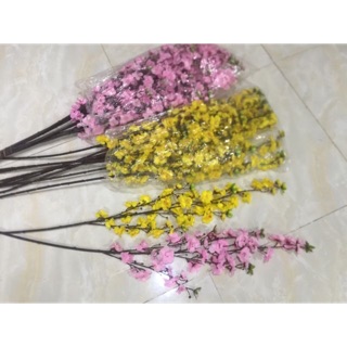 Cành mai cành đào giả trang trí